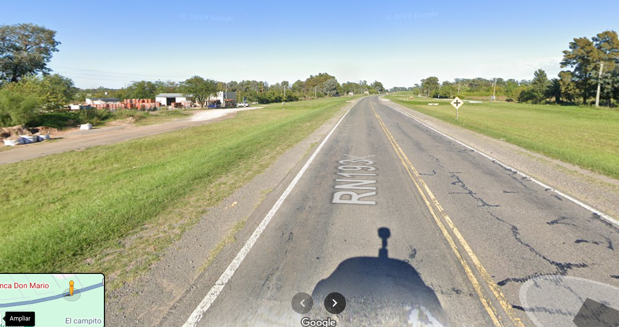 Primera señalización en la ruta 193